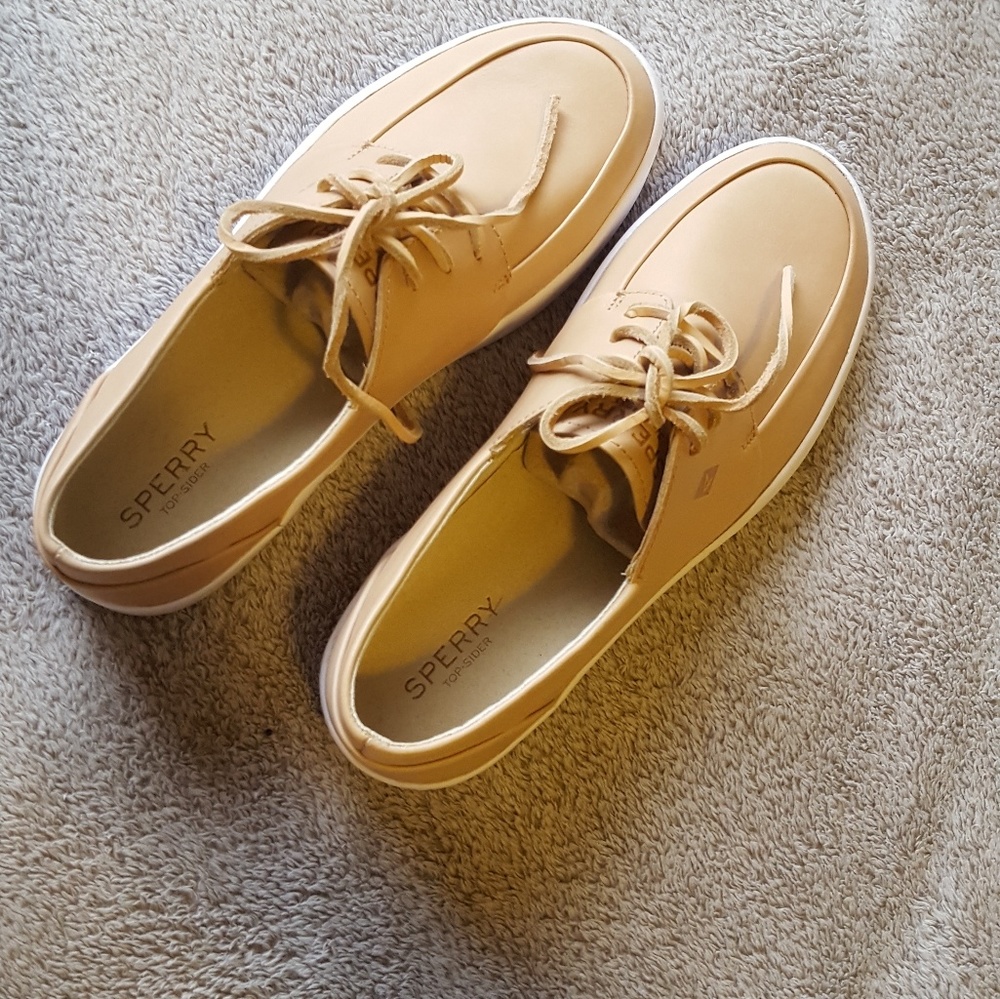 Sperry Waterproof Boat Natural Leather Shoes Beige